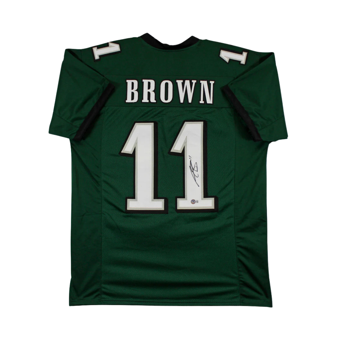A.J. Brown Signed Green Pro Style Football Jersey with Beckett Witness